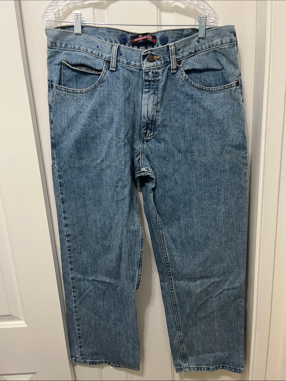 Lee Men's Straight Leg Jeans in Light Blue Denim